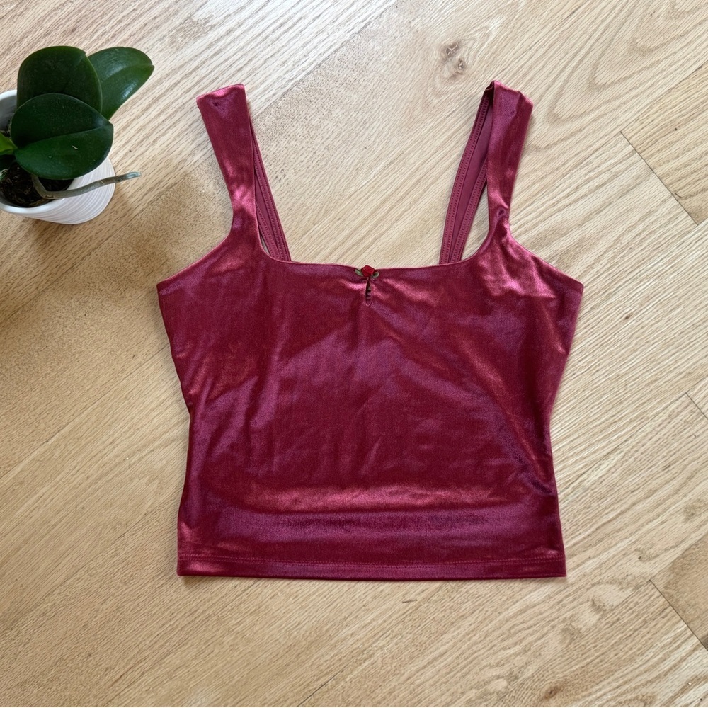 Wild Fable Maroon Velour Crop Top XXS Excellent Condition Y2K